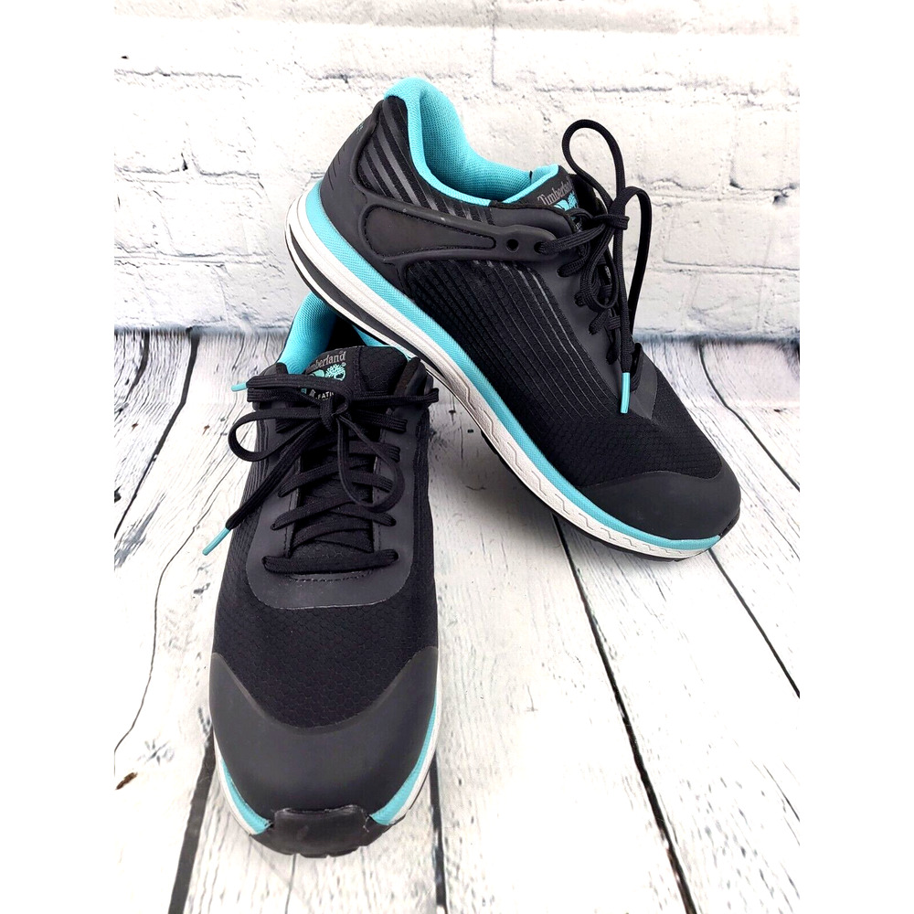 Womens Timberland PRO 455 Composite Toe Safety Black Blue Boot Work Shoes Sz 9.5